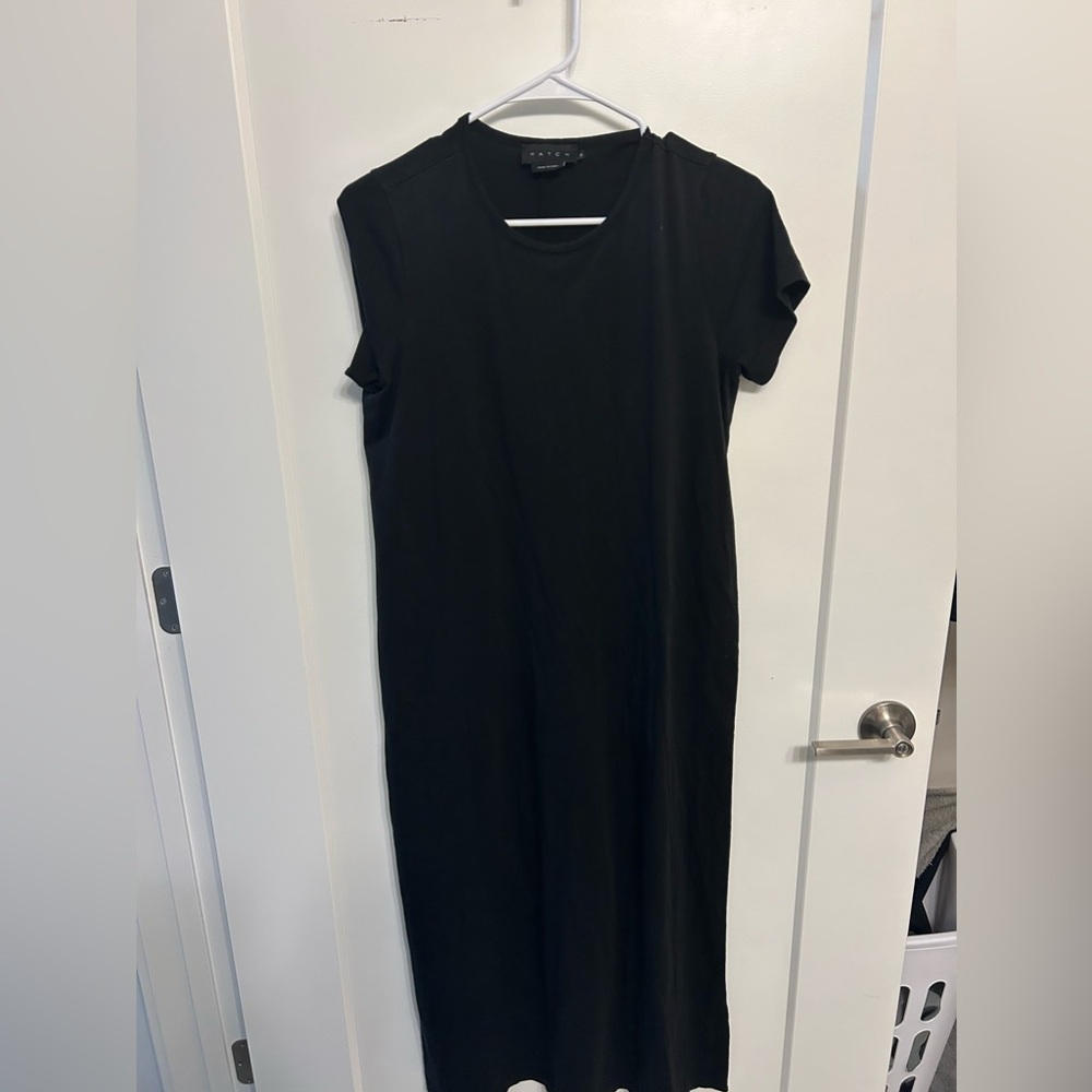 Hatch Black Short Sleeve Nursing Tee Dress